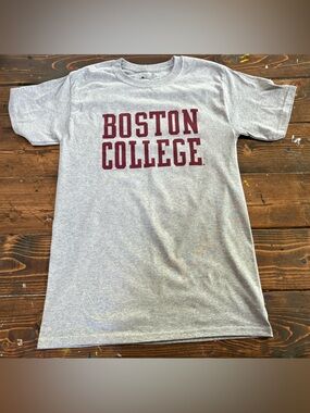 Champion Gray Short-Sleeve Tee with Maroon Boston College Print SMALL
